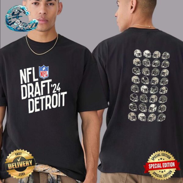 2024 NFL Draft 32 Helmets Two Sides Print Classic T-Shirt