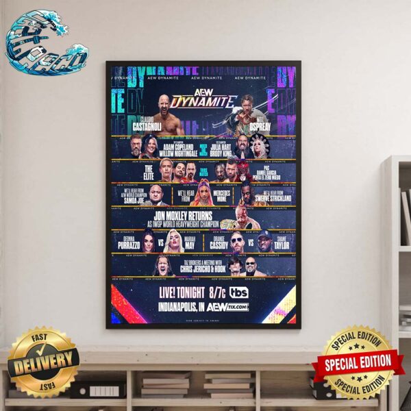AEW Dynamite All Matchup Card Live From The Indiana State Fai In Indianapolis IN Home Decor Poster Canvas
