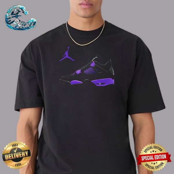 Air Jordan 4 Purple Thunder Concepts Sneaker Gift For Fan Unisex T-Shirt