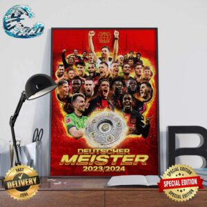 Bayer Leverkusen 2024 Bundesliga Champions Home Decor Poster Canvas
