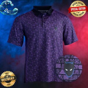 Black Panther Wakanda Forever Wakanda Mosaic Purple Pattern RSVLTS Collection All Day Unisex Polo Shirt
