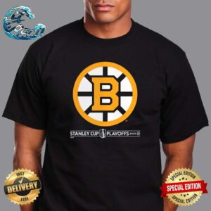 Boston Bruins NHL 2024 Stanley Cup Playoffs Breakout Big Logo Unisex T-Shirt
