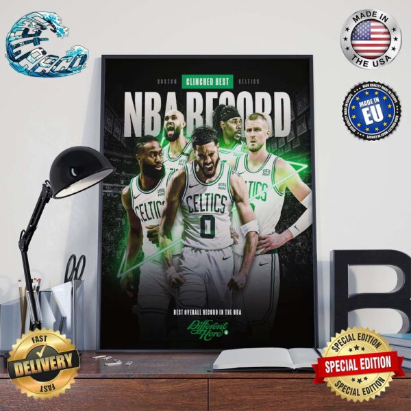 Boston Celtics Clinched Best NBA Record Home Decor Poster Canvas