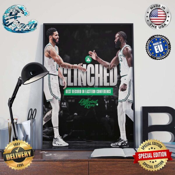 Boston Celtics Clinched Best RecordIn Eastern Conference Wall Decor Poster Canvas