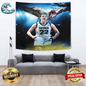 Caitlin Clark And Iowa Hawkeyes Beat LSU And Fly Into The Women’s NCAA March Madness Final Four 2024 Wall Decor Poster Tapestry