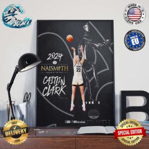 Caitlin Clark Iowa Hawkeyes 2024 Naismith Player Of The Year Home Decor Poster Canvas