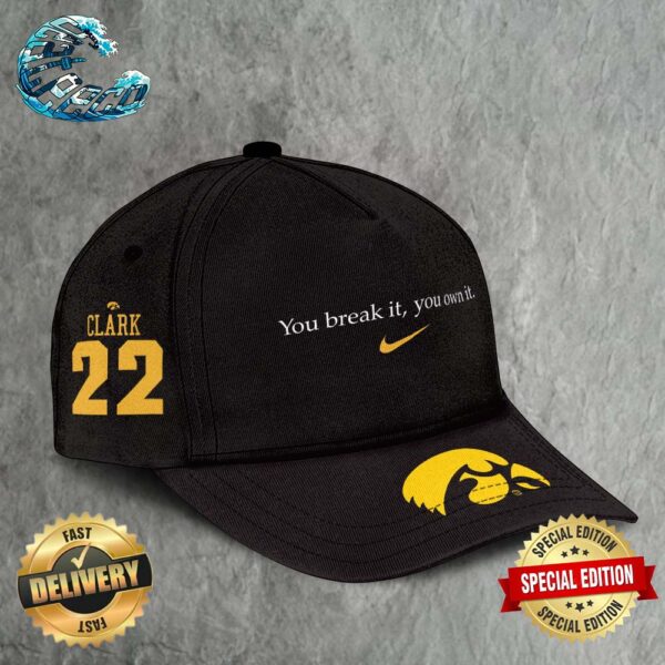 Caitlin Clark Iowa Hawkeyes Nike Record Breaking You Break It You Own It Unisex Cap Snapback Hat