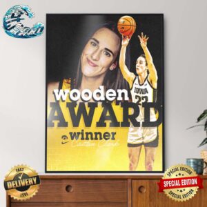 Caitlin Clark Iowa Hawkeyes Wooden Award Winner Home Decor Poster Canvas