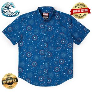 Captain America Stars Stripes And Shields RSVLTS Collection Summer Hawaiian Shirt