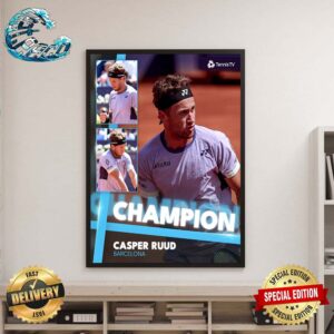 Casper Ruud Defeats Tsitsipas 7-5 6-3 To Champion The Barcelona Open Home Decor Poster Canvas
