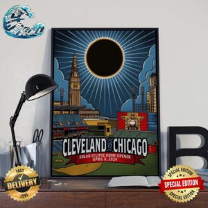 Cleveland Guardians vs Chicago White Sox Solar Eclipse Home Opener On April 8 2024 Home Decor Poster Canvas