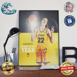 Congrats Caitlin Clark 22 Is The 2024 Naismith Palyer Of The Year Home Decor Poster Canvas