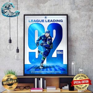 Congrats Captain Quinn Hughes On finishing The Season First In Scoring By NHL Defencemen Home Decor Poster Canvas