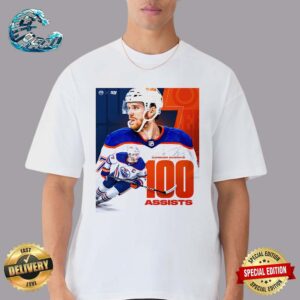 Congrats Connor McDavid Becomes The Fourth Player In NHL History To Record 100 Assists In A Season Vintage T-Shirt