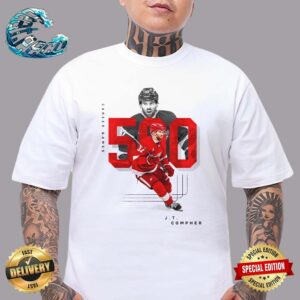 Congrats J T Compher Detroit Red Wings Reach 500 Career NHL Games Unisex T-Shirt