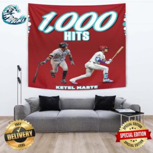 Congrats Katel Marte On Reaching 1000 Career Wall Decor Poster Tapestry