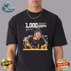 Congrats Sidney Crosby Pittsburgh Penguins Record 1000 Career Assists Fourteenth Player In NHL History Unisex T-Shirt
