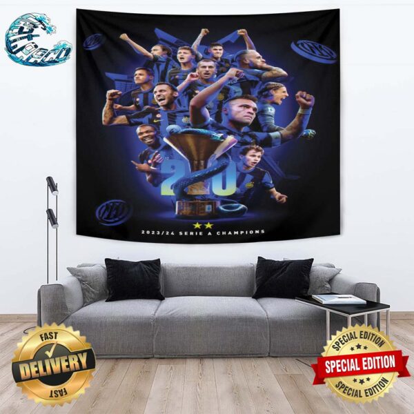 Congrats To Inter Milan Campioni D’Italia 2023-24 Serie A Champions Scudetto IM2Stars Poster Tapestry