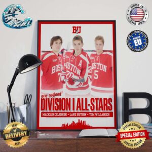 Congrats To Macklin Celebrini Lane Hutson and Tom Willander On Being Named New England Division I All-Stars Home Decor Poster Canvas