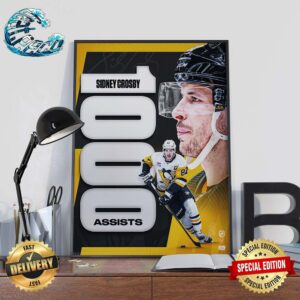 Congrats To Sidney Crosby On 1000 Career Assists Home Decor Poster Canvas