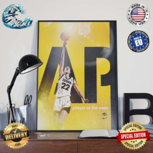 Congratulations Caitlin Clark 22 Iowa Hawkeyes AP Player Of The Year Wall Decor Poster Canvas
