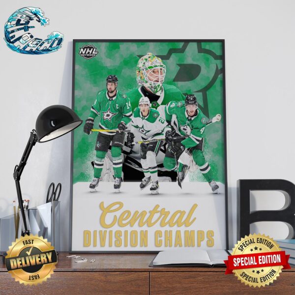 Congratulations Dallas Stars Central Division Champions NHL Home Decor Poster Canvas