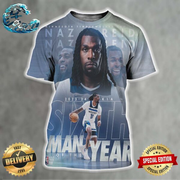 Congratulations Naz Reid Minnesota Timberwolves 2023-24 KIA NBA Sixth Man Of The Year All Over Print Shirt