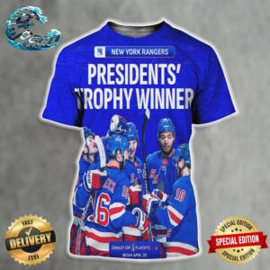 Congratulations New York Rangers Clinch The NHL Presidents Trophy In 2023-24 Stanley Cup Playoffs 2024 All Over Print Shirt