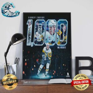 Congratulations To Pittsburgh Penguins Captain Sidney Crosby On Reaching 1000 NHL Career Assists On An OT Winner Poster Canvas