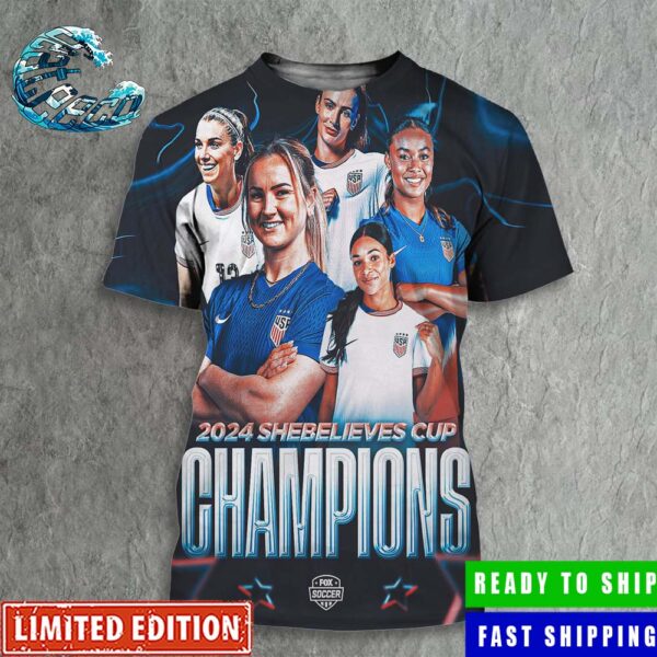 Congratulations USWNT Winners Champions 2024 Shebelieves Cup All Over Print Shirt