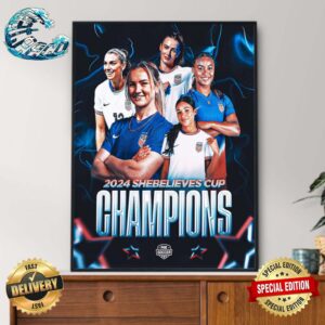 Congratulations USWNT Winners Champions 2024 Shebelieves Cup Home Decor Poster Canvas