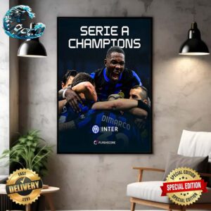 Congratulazioni Per Lo Scudetto Inter Milan Serie A Champions Wall Decor Poster Canvas