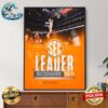 Zakai Zeigler Tennessee Basketball Back -To-Back 2023-24 SEC Assist Leader Poster Canvas
