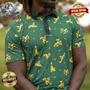 Disney Pluto On The Green Pattern RSVLTS Collection All Day Unisex Polo Shirt
