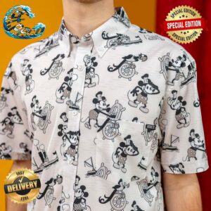 Disney100 Steamboat Mickey Mickey Mouse RSVLTS Collection Summer Hawaiian Shirt