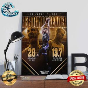 Domantas Sabonis Is The 2023-24 NBA Rebounds Leader Home Decor Poster Canvas