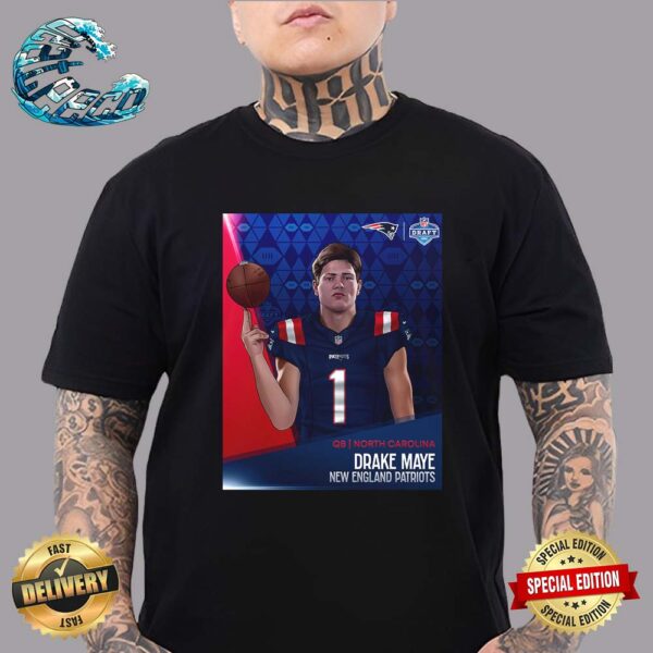 Drake Maye Picked By New England Patriots At NFL Draft Detroit 2024 Classic T-Shirt