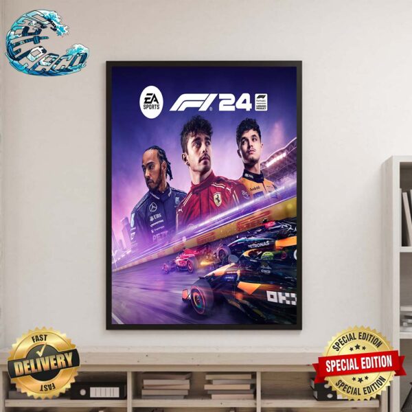 EA Sports F1 24 Racer Cover Lewis Hamilton Charles Leclerc And Lando Norris Home Decor Poster Canvas