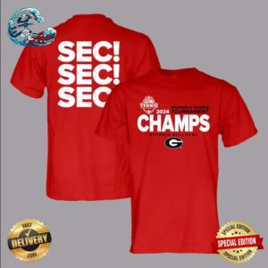 Georgia Bulldogs 2024 SEC Women’s Tennis Champions Red Two Sides Print Vintage T-Shirt