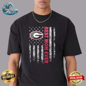 Georgia Bulldogs Best Mom Ever American Flag Happy Mother’s Day Vintage T-Shirt