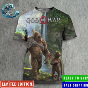 Godzill x Kong The New Empire Funny Kong And Suko In God Of War Style Meme All Over Print Shirt