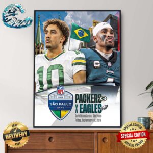 Green Bay Packers Vs Philadel Philadelphia Eagles NFL 2024 Sao Paolo Game Brazil Week 1 Home Decor Poster Canvas
