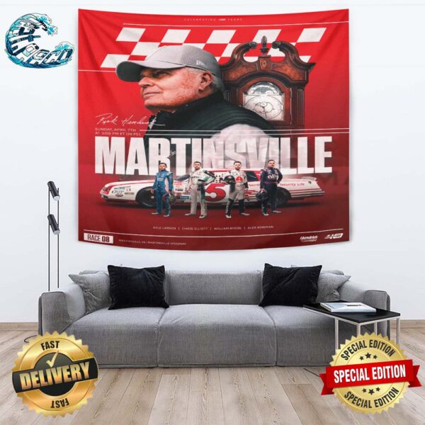 Hendrick Motorsports Celebrates 40th Anniversary 1984-2024 At Martinsville With Participation Kyle Larson Chase Elliott And William Byron Alex Bowman Poster Tapestry