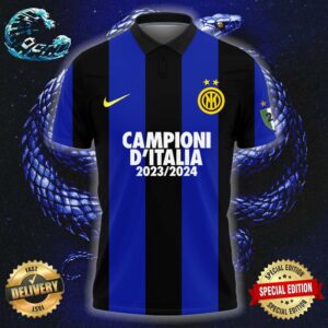 Inter Milan 2024 Scudetto Series A Champions Campioni D’Italia 2023 2024 Home Kit Theme Polo Shirt
