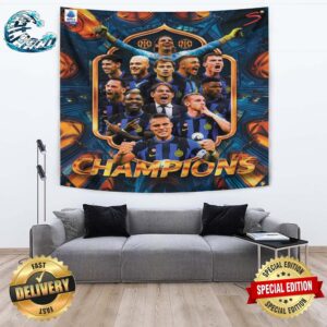 Inter Milan Are Champions Of Italy Campioni D’Italia Scudetto IM2Stars Tapestry