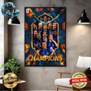 Inter Milan Are Champions Of Italy Campioni D’Italia Wall Decor Poster Canvas
