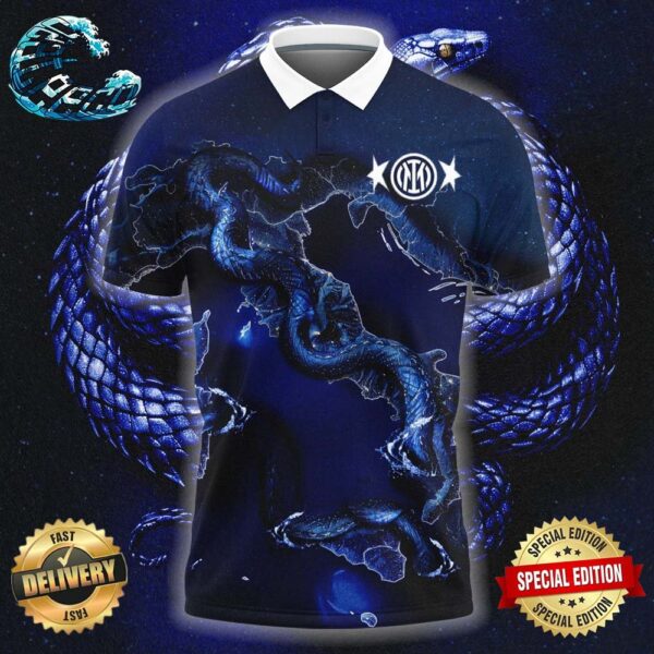 Inter Milan Buonanotte All’Italia Serpente Champions Campioni D’Italia 2023 2024 Scudeto Italy 20 IM 2Stars Polo Shirt