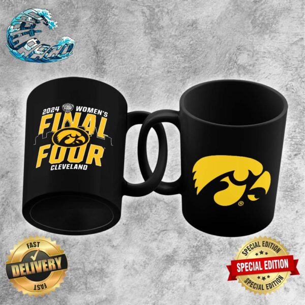 Iowa Hawkeyes 2024 NCAA Women’s Basketball Tournament March Madness Final Four Black Coffee Ceramic Mug