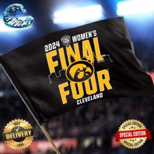 Iowa Hawkeyes 2024 NCAA Women’s Basketball Tournament March Madness Final Four Black Two Sides Garden House Flag