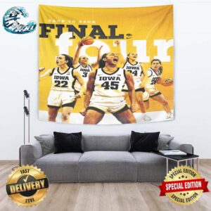 Iowa Hawkeyes Back To Back March Madness Final Four 2024 NCAA Women’s Basketball Tournament March Madness Poster Tapestry